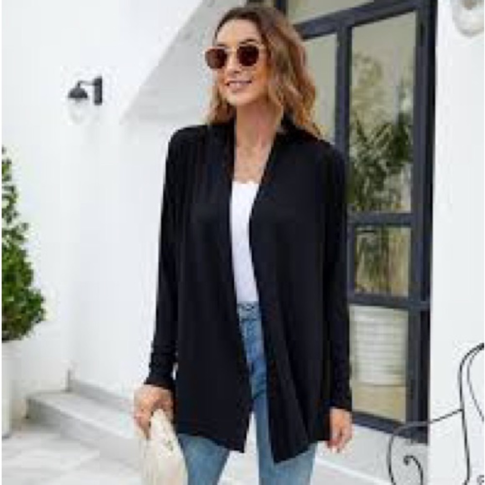 Joe Fresh Black Open Front Cardigan Sweater Size S